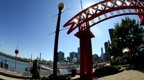 Carousel Sign Navy Pier Stock Footage 732052