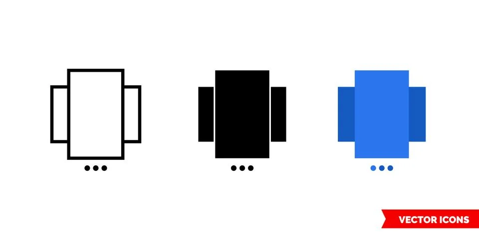 Carousel slider icon of 3 types color, black and white, outline. Isolated vec Stock Illustration