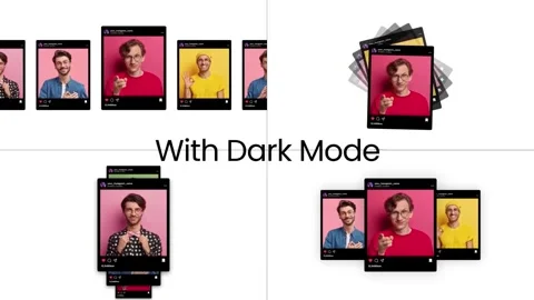 Carousel Sliders Dark and Light V1 After Effects stock