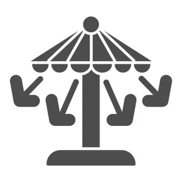 Carousel solid icon, Amusement park concept, amusement ride with seats sign on Stockillustratie