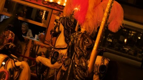 Carousel at a state fair at night Stock Footage 127263856