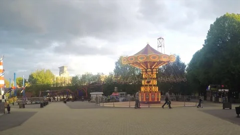 Carousel on summer evening timelapse Stock Footage 78017542