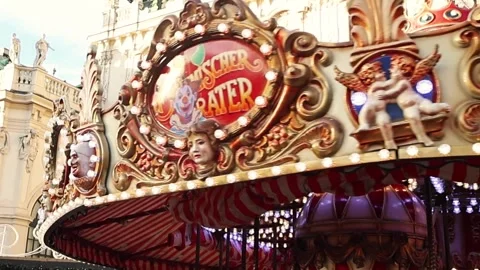 Carousel swing Amusement park Stock Footage 294192709