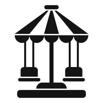 Carousel swing ride with striped canopy representing amusement park fun Illustrazione stock