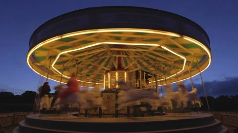 Carousel Timelapse - Night Stock Footage 91580688