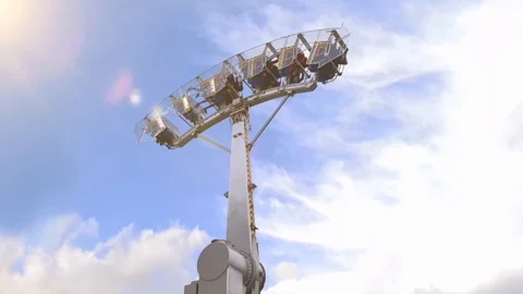 Carousel turns over head as an endless loop Stock Footage 96097019