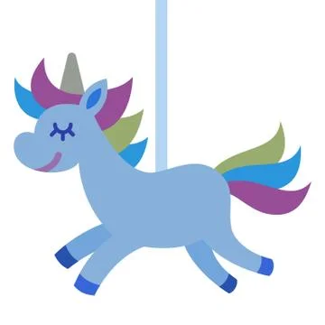 Carousel unicorn vector icon flat isolated Stock Illustration