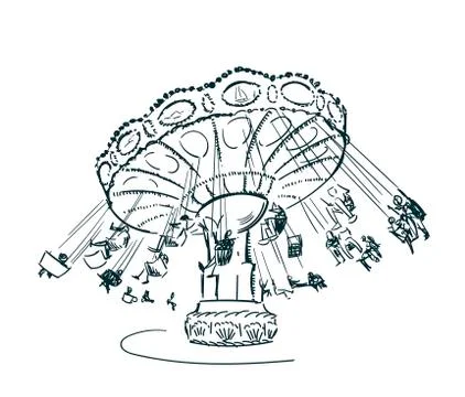 Carousel vector sketch clip art isolated illustration Illustrazione stock