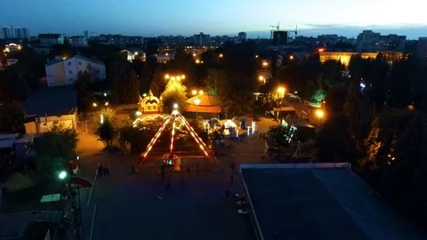 Carousels glow in the dark Stock Footage 96076255