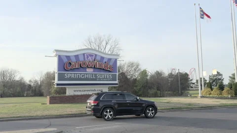 Carowinds Theme Park sign at Springhill Suites hotel 4k Stock Footage 332957861