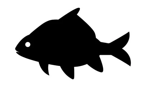 Carp Fish icon vector isolated flat silhouette Stock Illustration