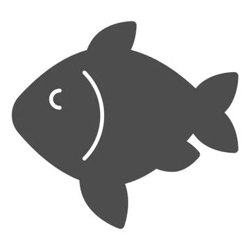 Carp fish solid icon. Seafood vector illustration isolated on white. Food glyph 스톡 일러스트