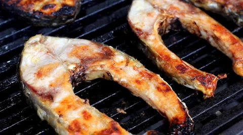 Carp on the grill Stock Footage 940351