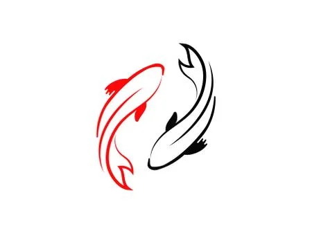 Carp koi design on white background. Animal. Fish Icon. Underwater. Easy edit Stock Illustration