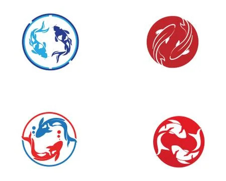 Carp koi design on white background. Animal. Fish Icon. Underwater. Easy edit Stock Illustration