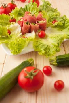 Carpaccio rolls Stock Photos