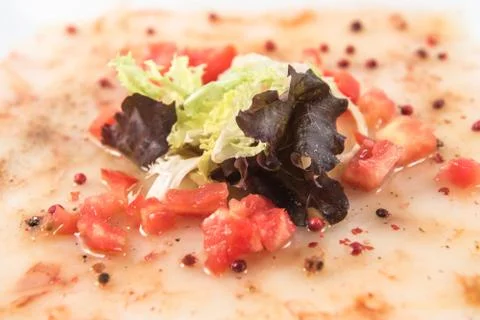 Carpaccio of shrimp Stock Photos