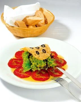 Carpacio with parmesan Stock Photos