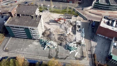 Carpark demolition Stock Footage 160856932