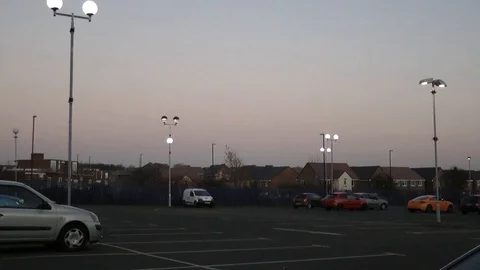 Carpark at Dusk Stock Footage 104311739
