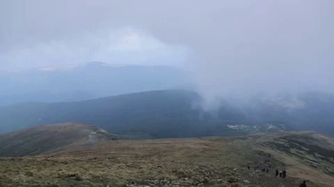 Carpathian landscape at evening Stock Footage 72789356
