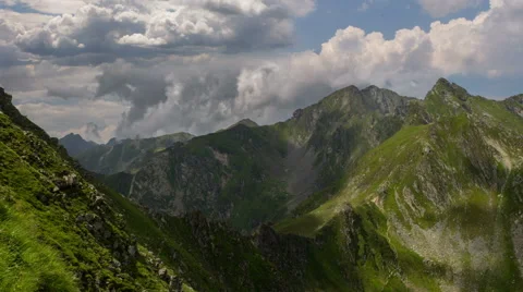 Carpathian mountain range aerial composite shot HD Stock Footage 41240410