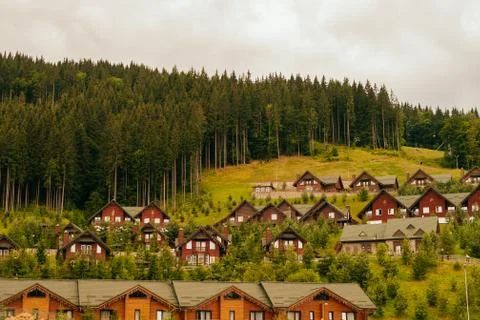 Carpathian mountain ridge in Ukraine Stock Photos