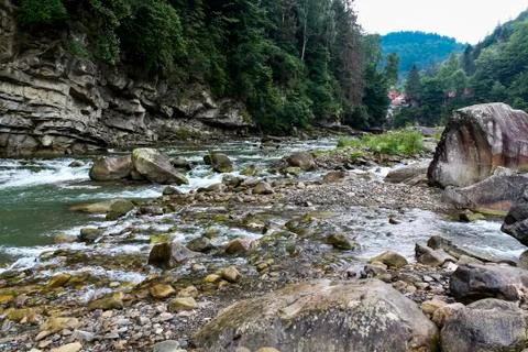 Carpathian Mountain stream Stock Photos