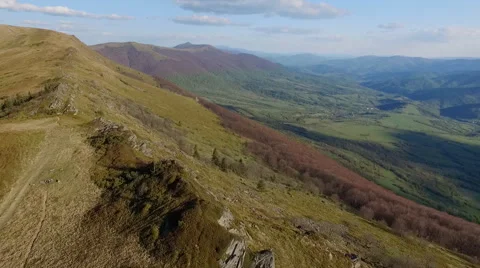 Carpathian Mountains Bird Flight Stock Footage 63346407