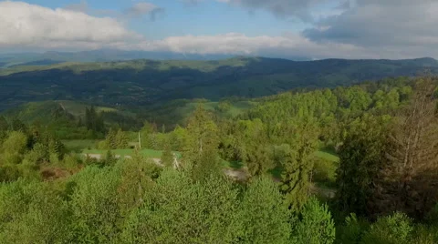 Carpathian Mountains Bird Flight Stock Footage 63348993