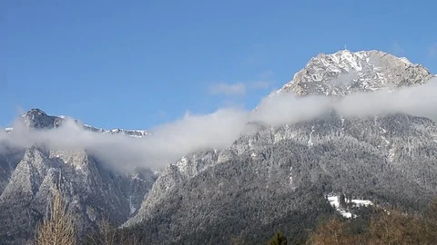 Carpathian mountains, Bucegi Mountain Range with Caraiman Peak with Cross in  Stock Footage 81068789