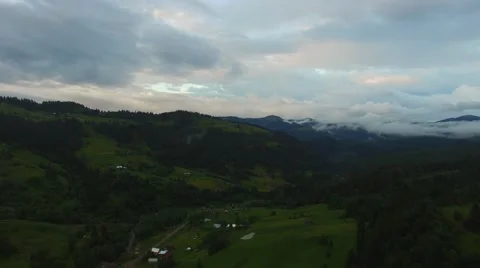 Carpathian mountains at sunset Video stock 66263844