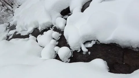 Carpathian River in winter Stock Footage 170772982
