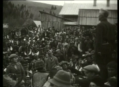 Carpathians 1939 Hutsul Assembly With Speaker Stock Footage 337765239