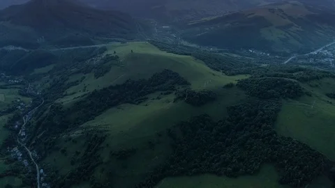 Carpathians in the evening. Shooting from the drone. Stock Footage 111484371