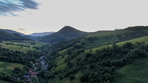 Carpathians in the evening. Shooting from the drone. Stock Footage 111484530