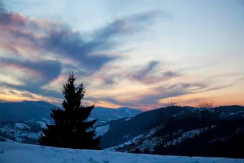 Carpathians sunset 3 Stock Photos