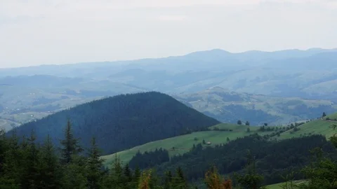 Carpatian Mountain under cloudy sky Stock Footage 113283348