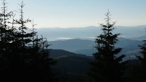 Carpatian Mountain under cloudy sky Stock Footage 113283781