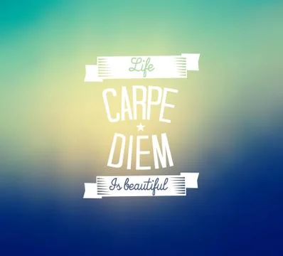 Carpe diem typography - blurred background Stock Illustration