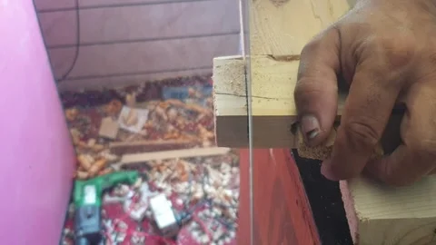 Carpentar cutting wood Stock Footage 247167793