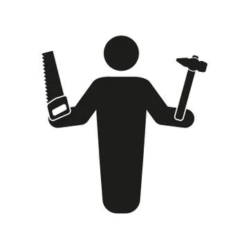 The carpenter avatar icon. Builder and handyman, craftsman symbol. Flat Stock-Illustration