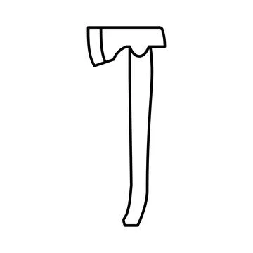 Carpenter axe hatchet line icon vector illustration Stock Illustration
