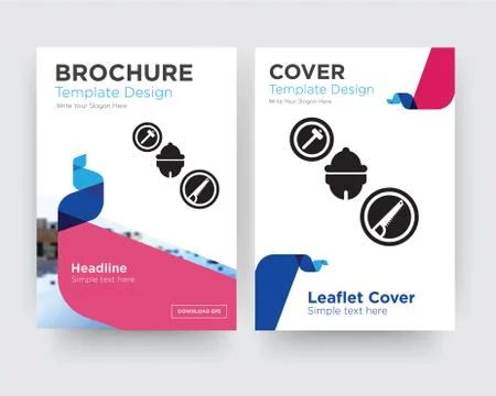 Carpenter brochure flyer design template Illustrazione stock gratuita