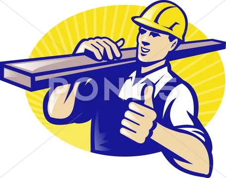 Carpenter builder worker thumbs up Stock Illustration
