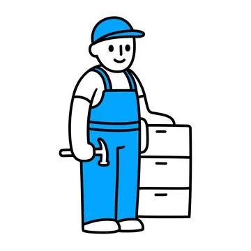 Carpenter, cabinet maker doodle icon Stock Illustration