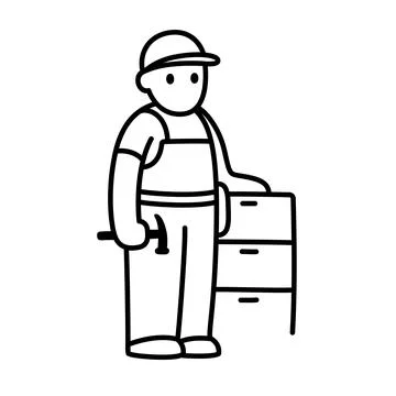 Carpenter, cabinet maker doodle icon Stock Illustration