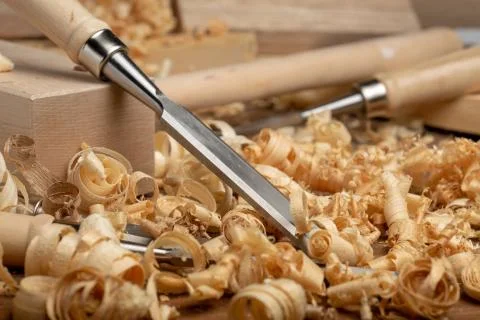 Carpenter cabinet maker hand tools on the workbench Stock Photos