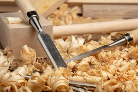 Carpenter cabinet maker hand tools on the workbench Stock Photos