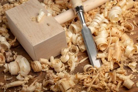 Carpenter cabinet maker hand tools on the workbench Stock Photos